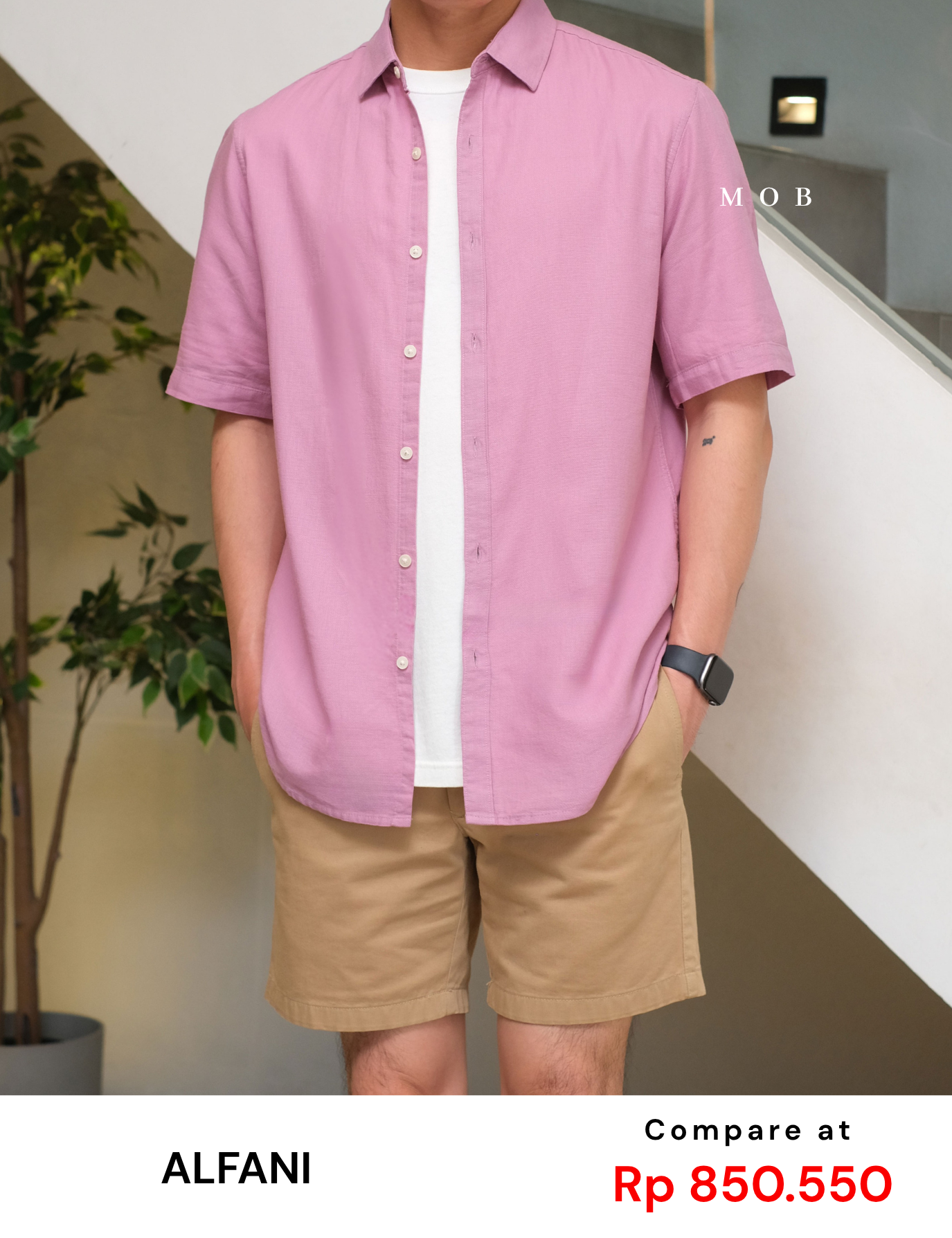 AFSSS01004E Solid Textured SS Shirt Pink