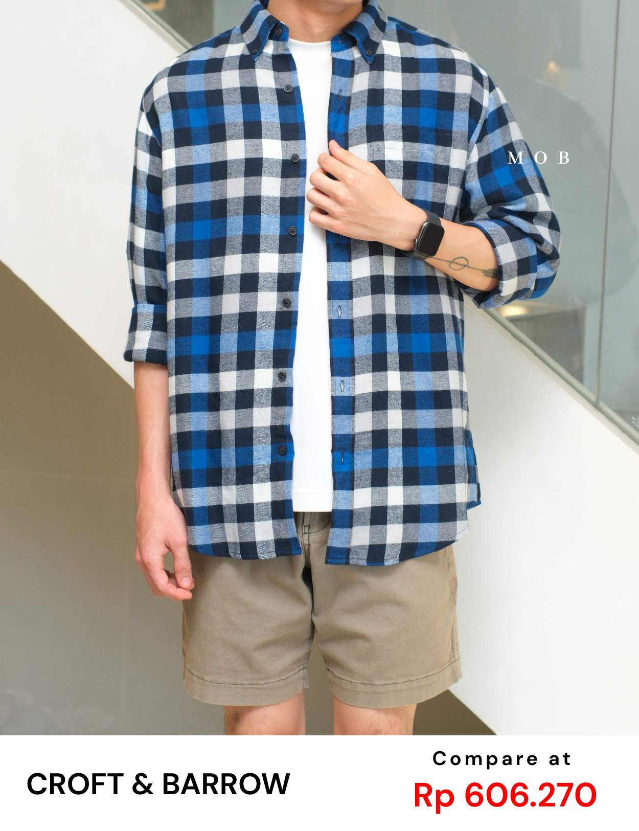 CNBLSS01003A Flannel LS Shirt Blue Black White Plaid