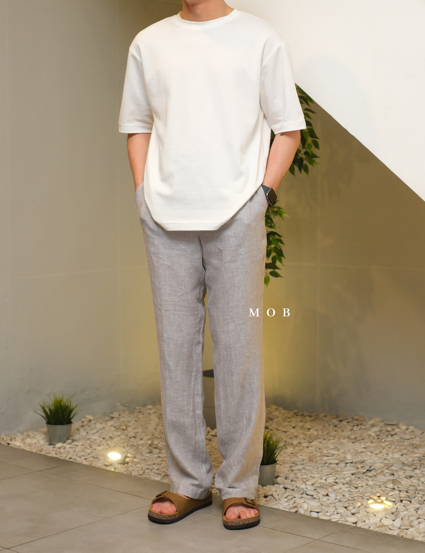 CLB02LIL002-002 Linen Luxury Pants Grey
