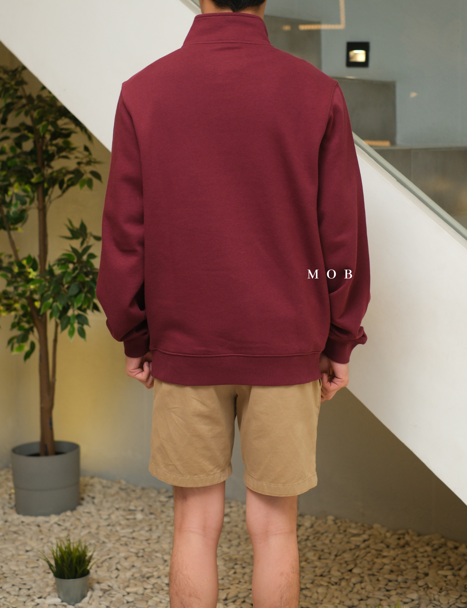STSW05001I Basic 1/4 Zip Sweatshirt Maroon