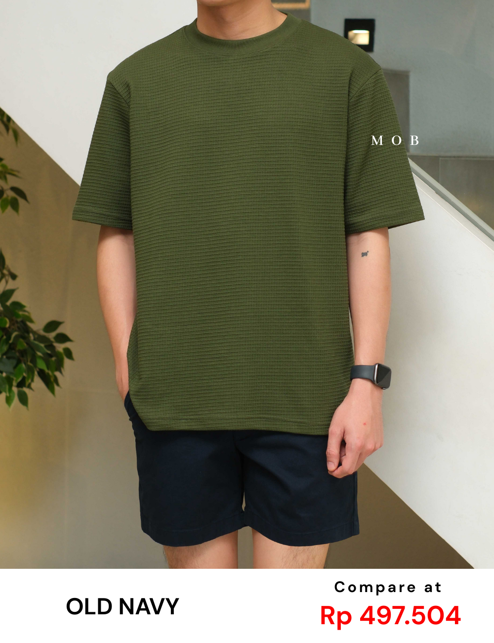 ONSST07003 Waffle SS Tee Olive