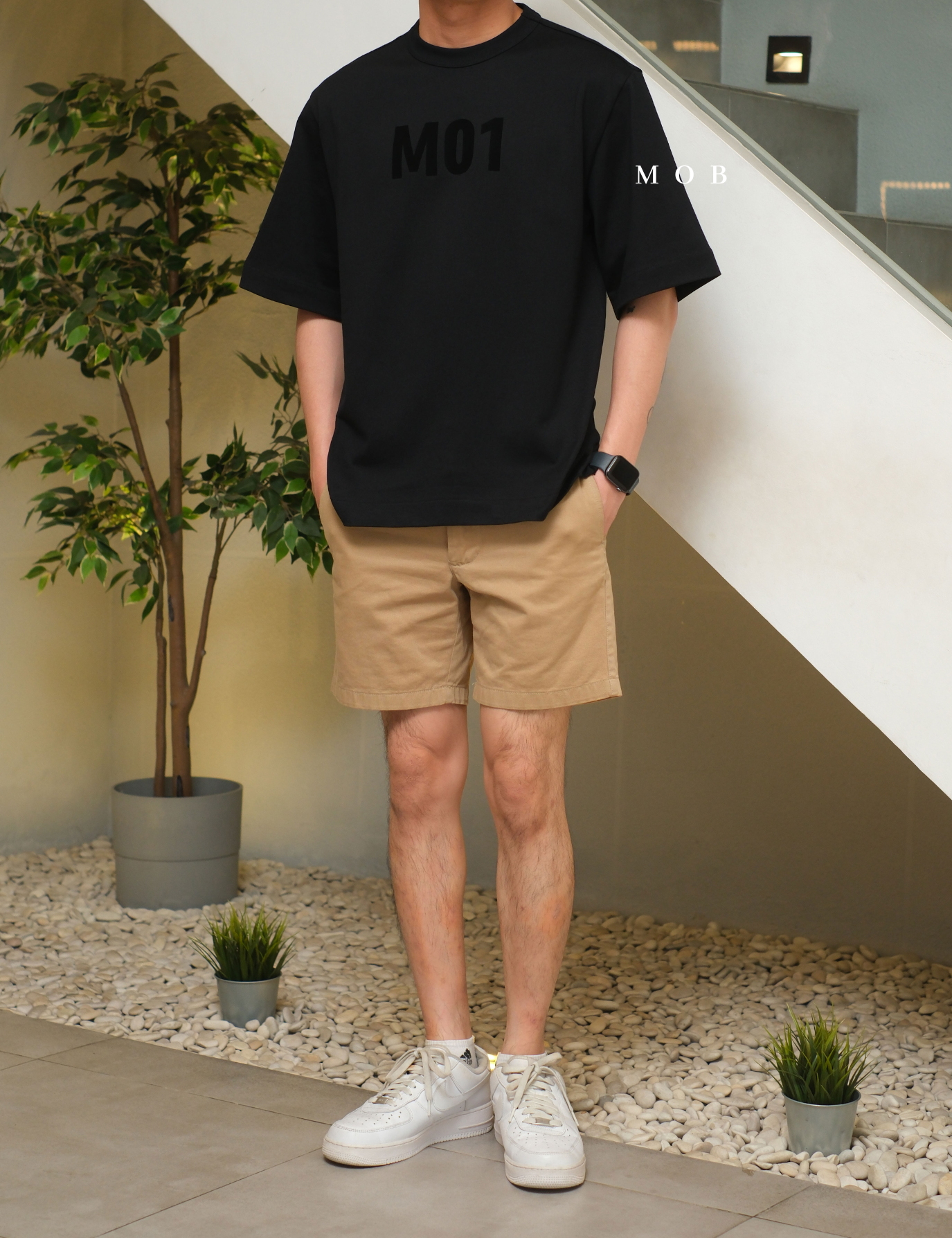 MODSST01005B Relaxed MO1 SS Tee Black