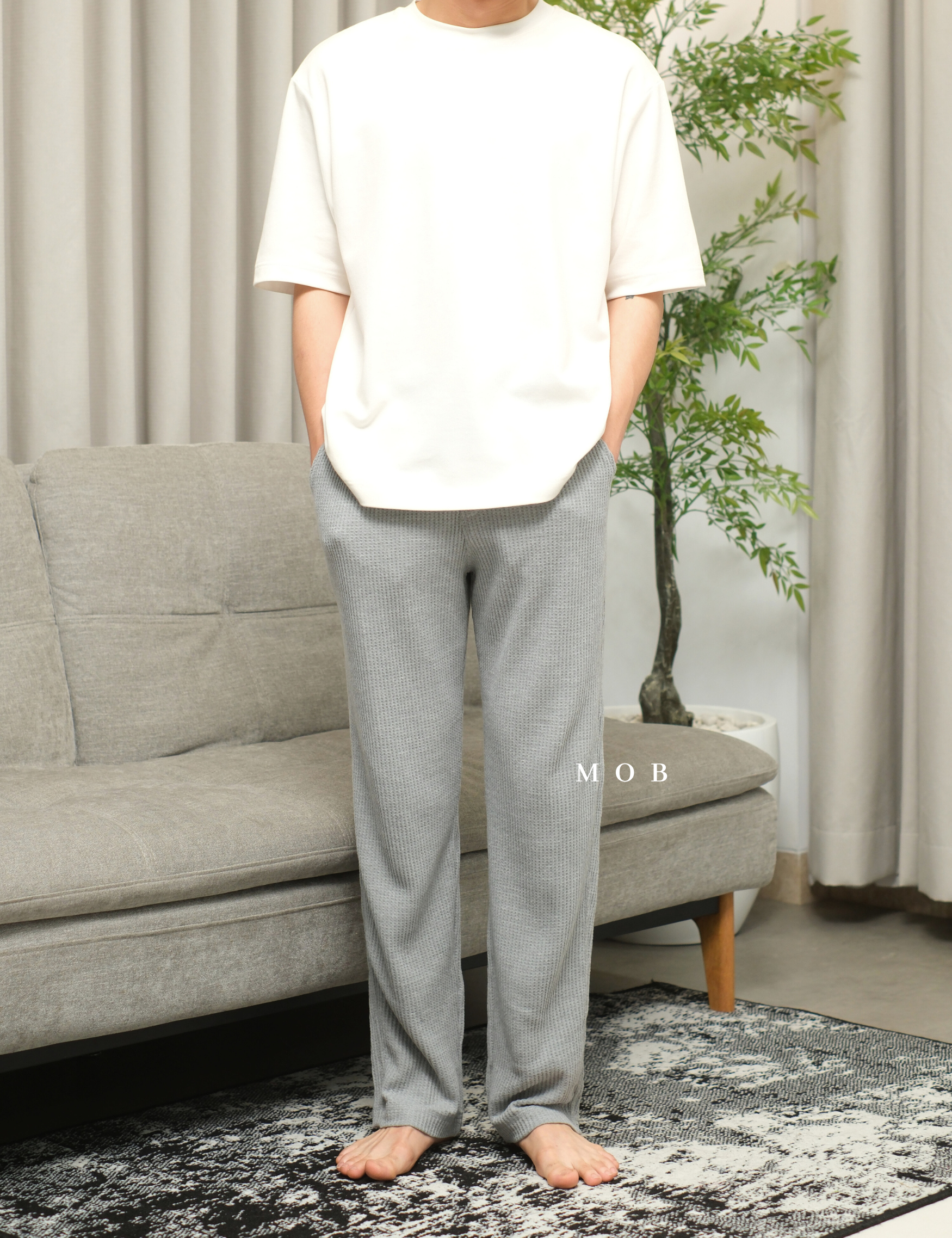 ONPJ02004 Waffle Pajama Pants Grey