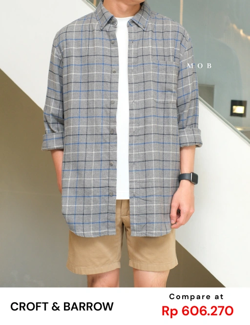 Image of CNBLSS01004 Flannel LS Shirt Grey Plaid