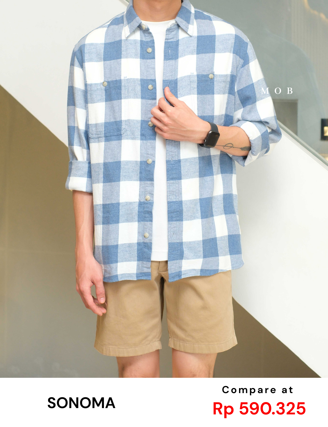 SNMLSS01005B Super Soft Flannel LS Shirt Blue White Plaid