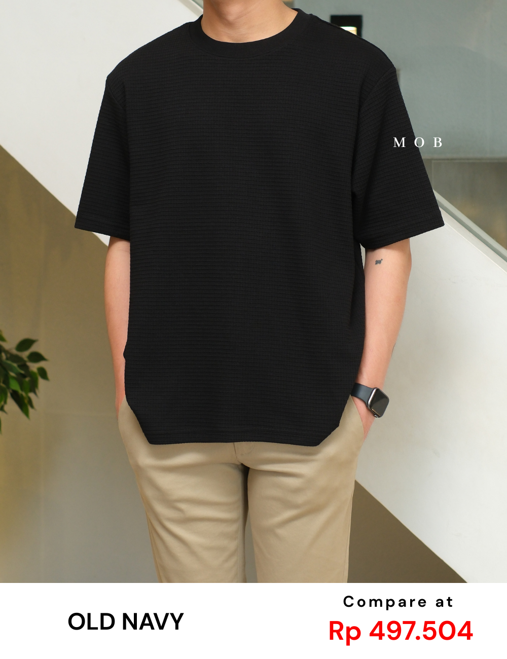 ONSST07001 Waffle SS Tee Black