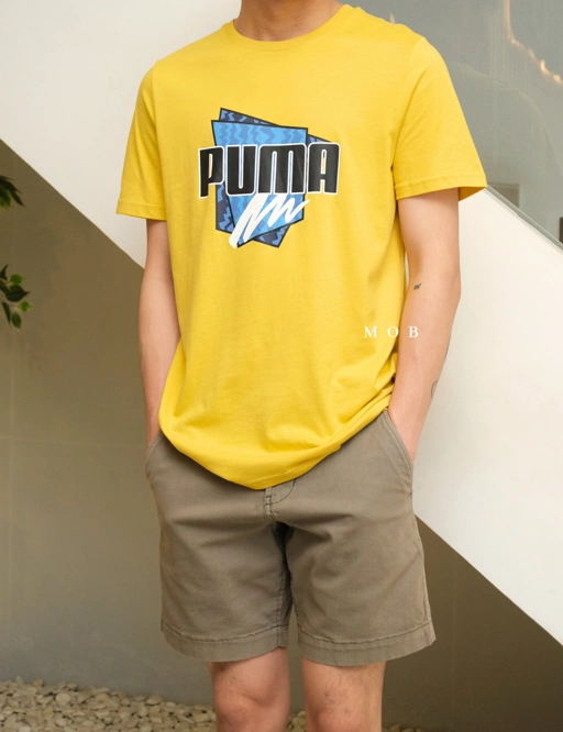 Image of PMSST09001A Summer Graphic Letter Print SS Tee Yellow 