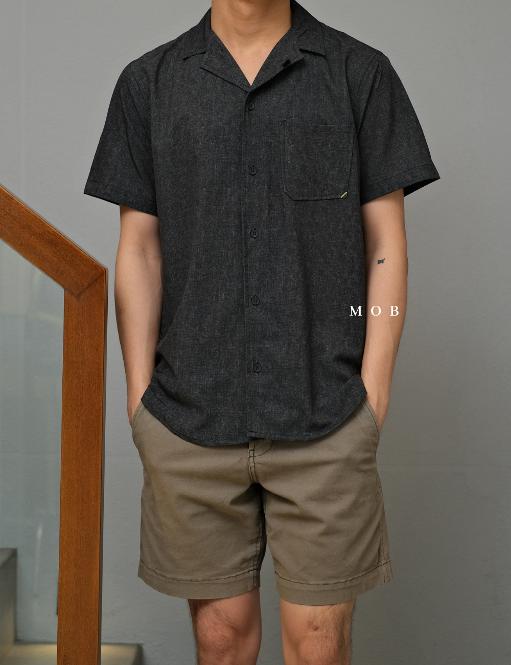 KCSSS01001 Performance Shirt Dark Grey Abstract