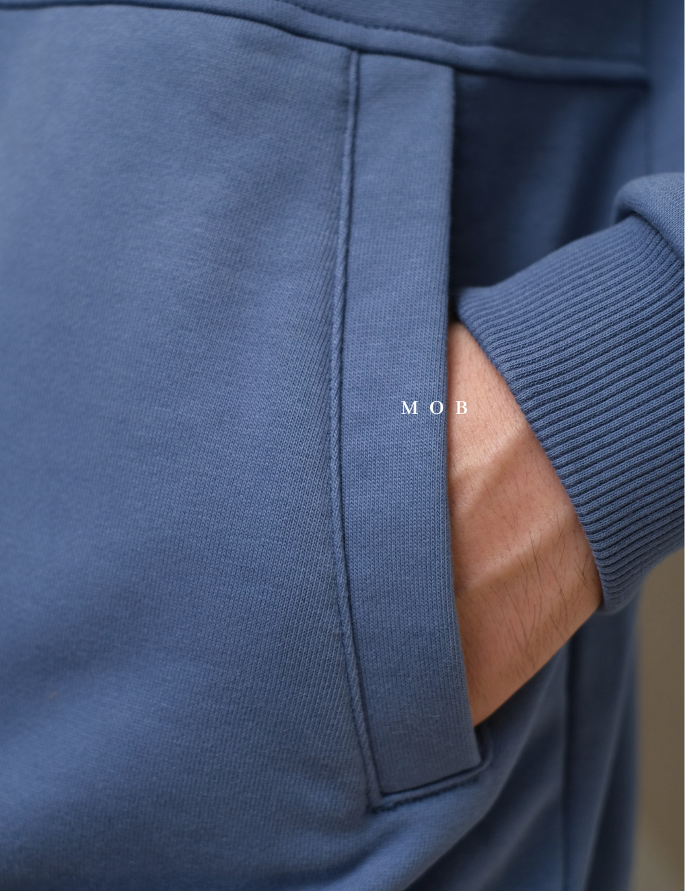 IBHOD01002 Lettering Pullover Hoodie Sky Blue