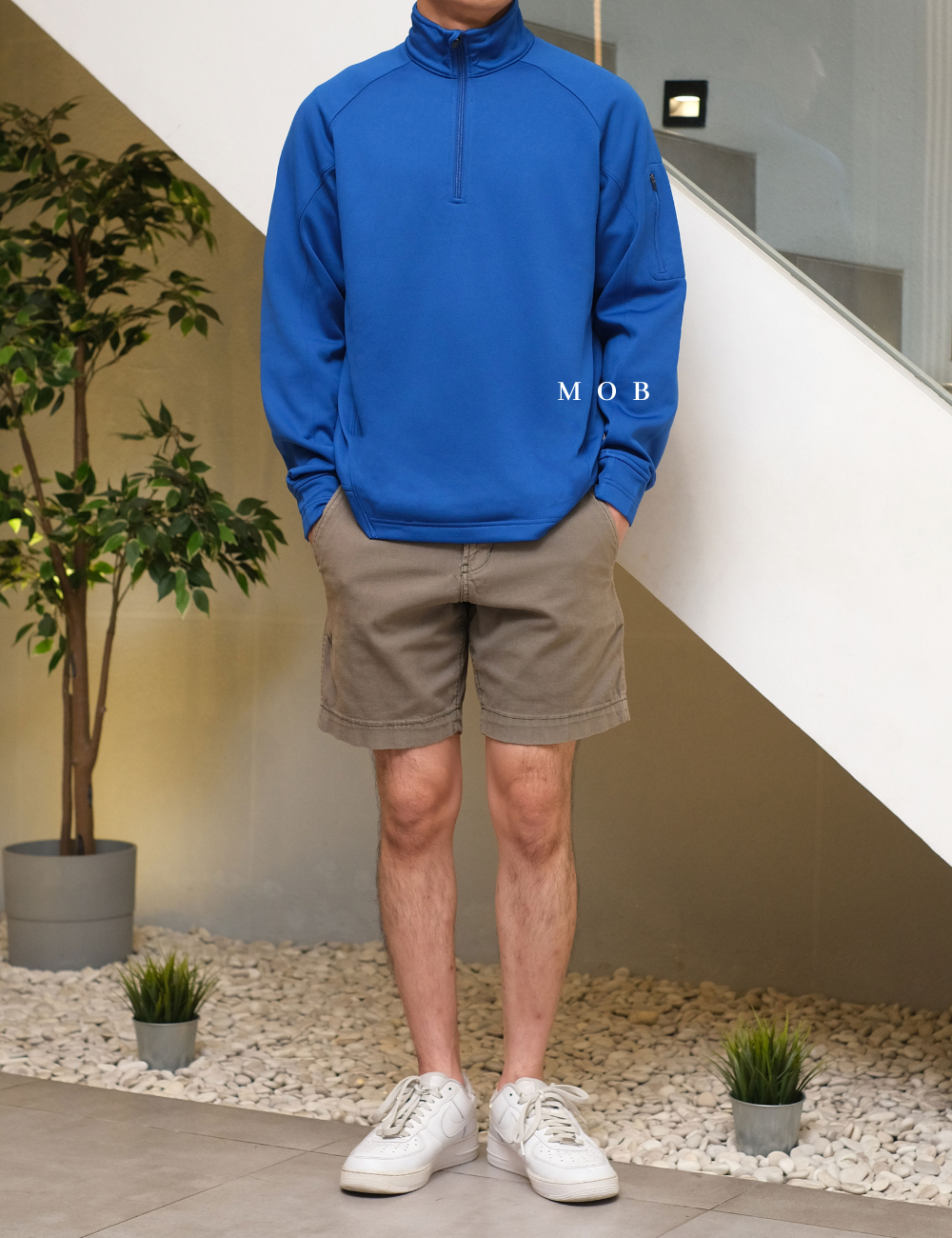 STSW04002 Basic Quarter Zip Sweatshirt Blue