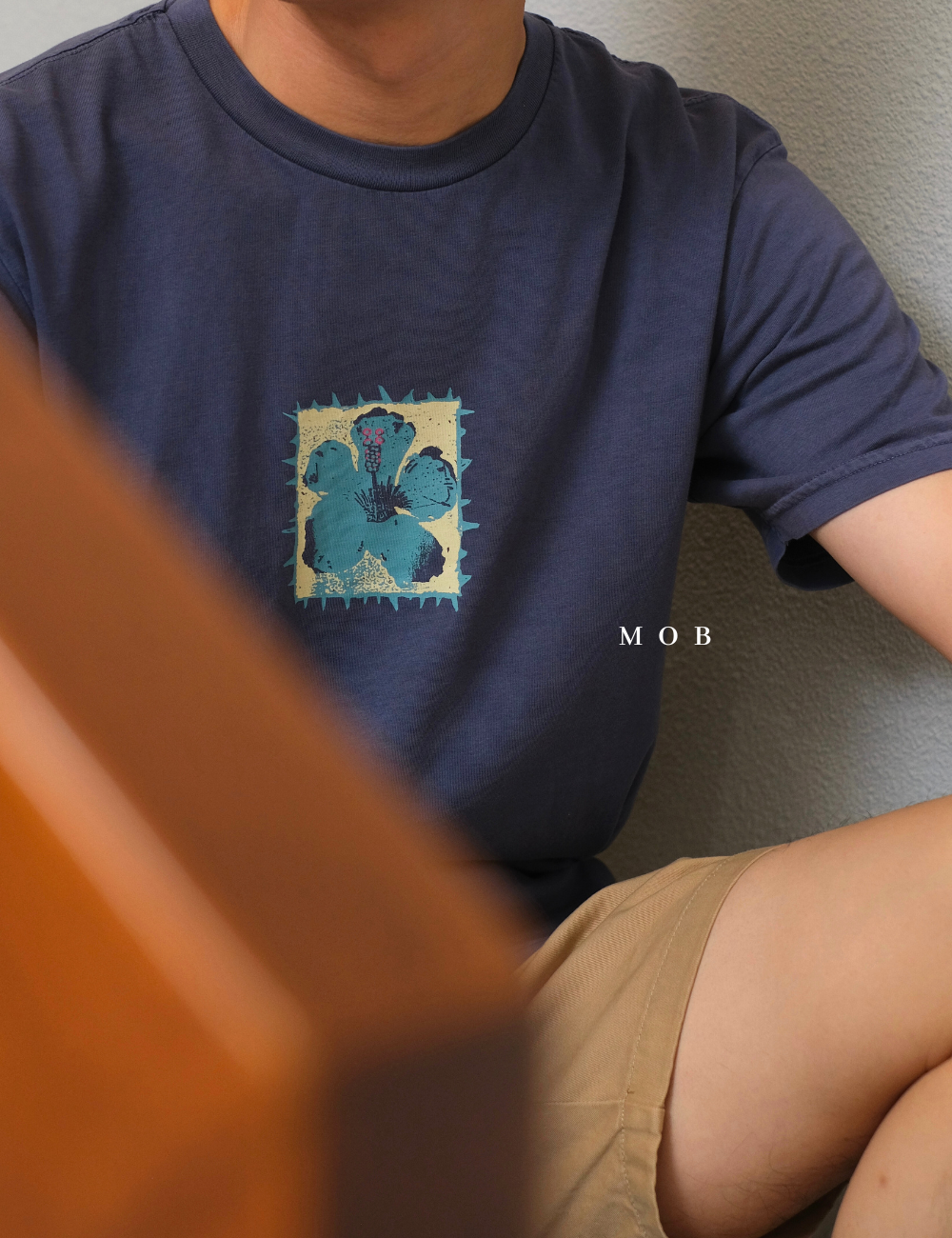 QSSST02001 Hibiscus Crown Blue SS Tee