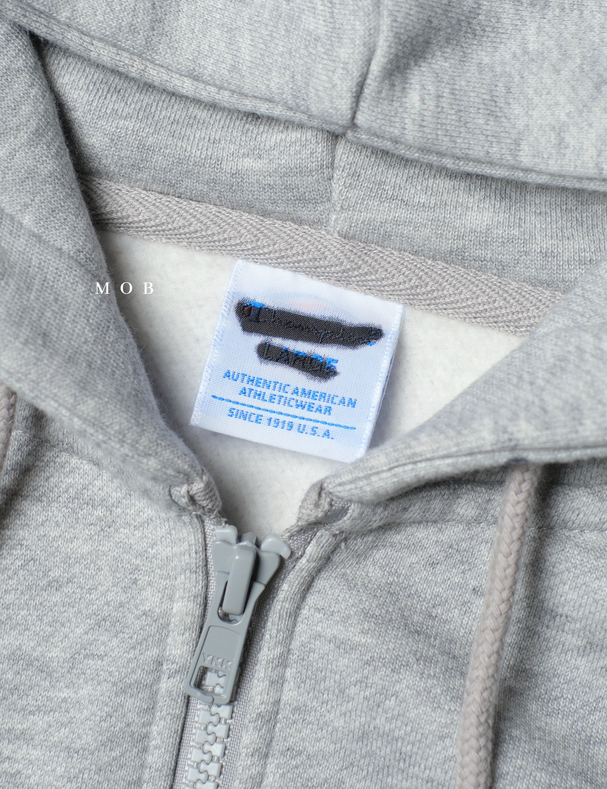 CHMPFZ05001A Basic Small Logo Full Zip Hoodie Heather Grey