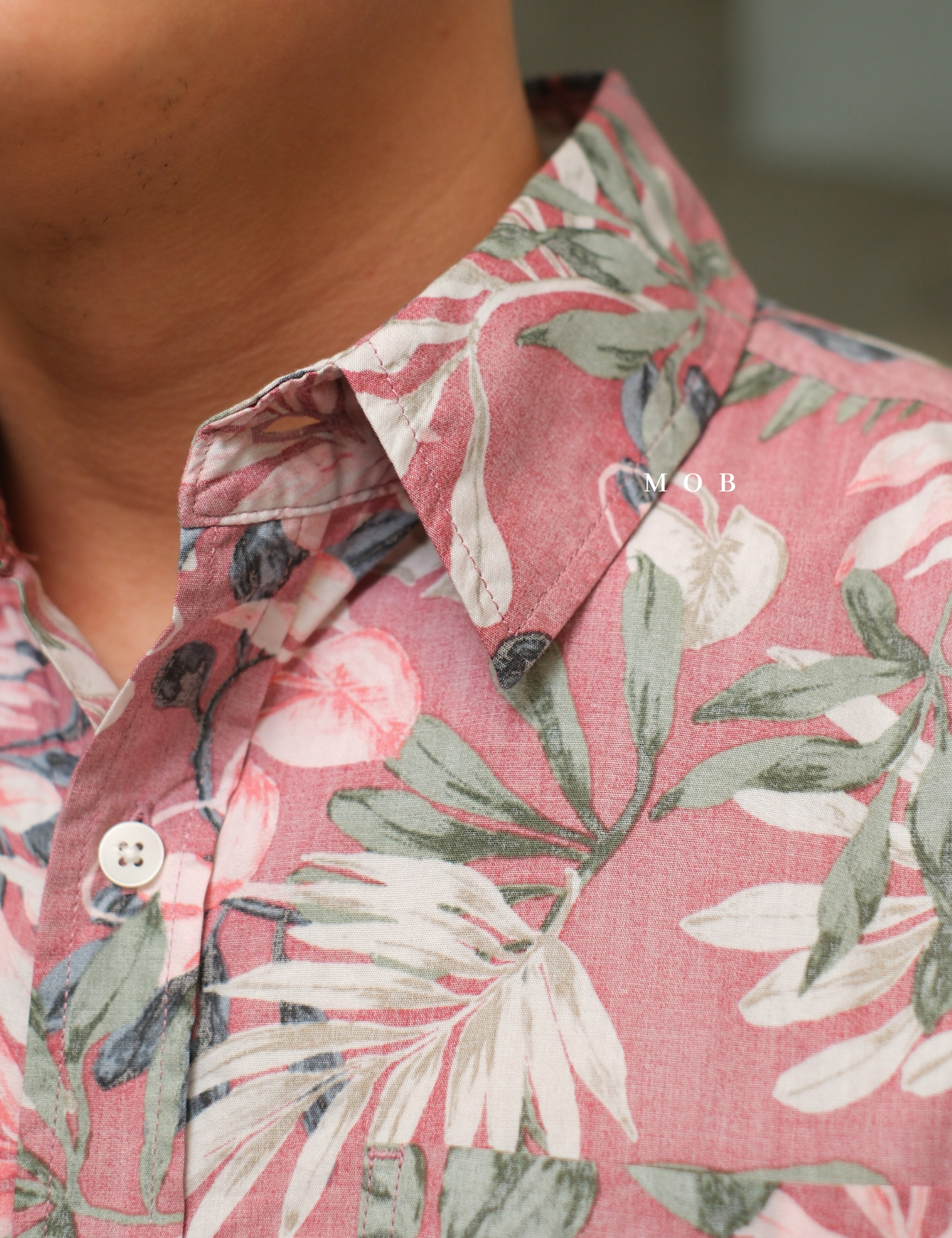 SUNSSS01002 Hans Tropical Floral SS Shirt Coral