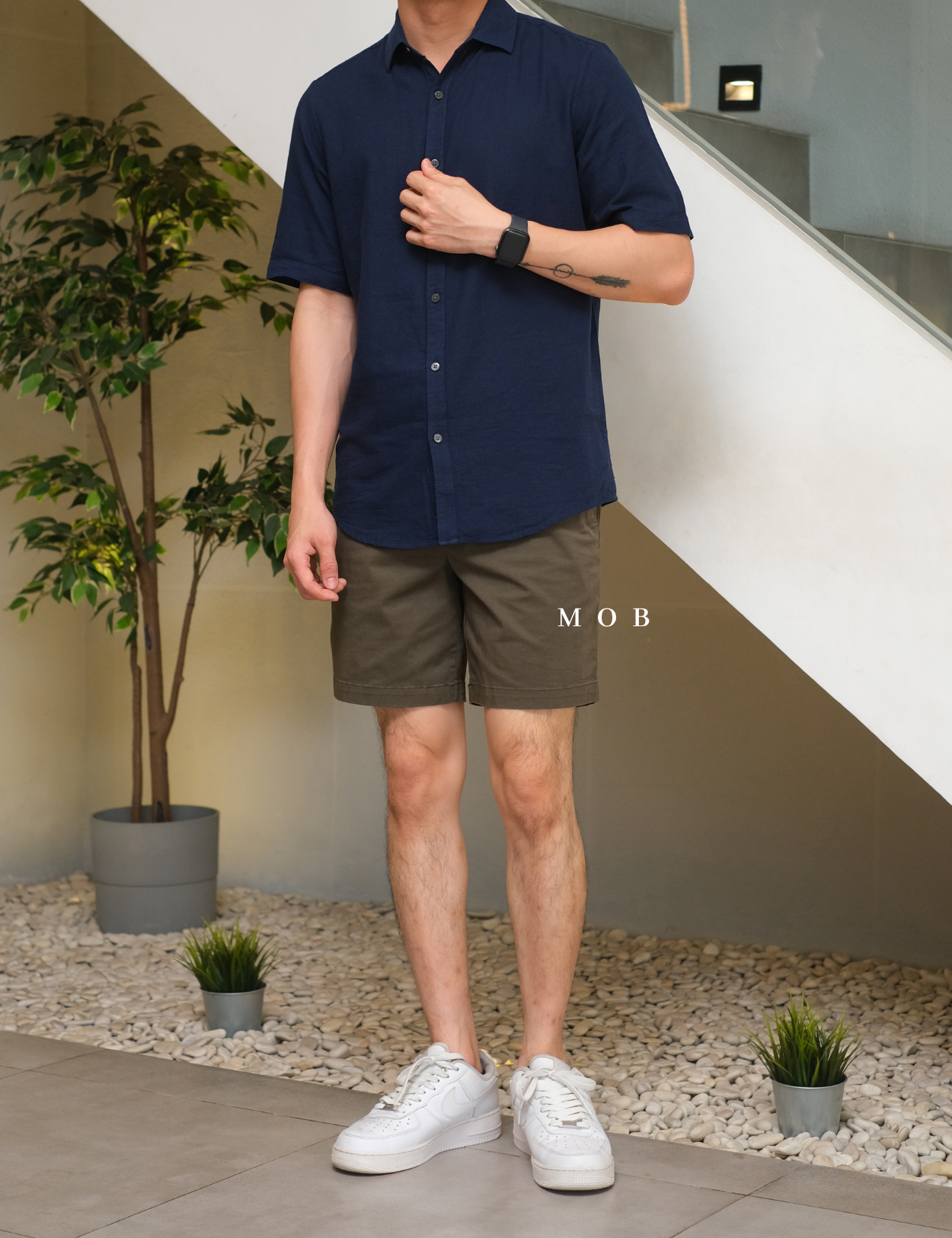 GFSR01002A Flat Front Shorts Olive (Inseam 7)