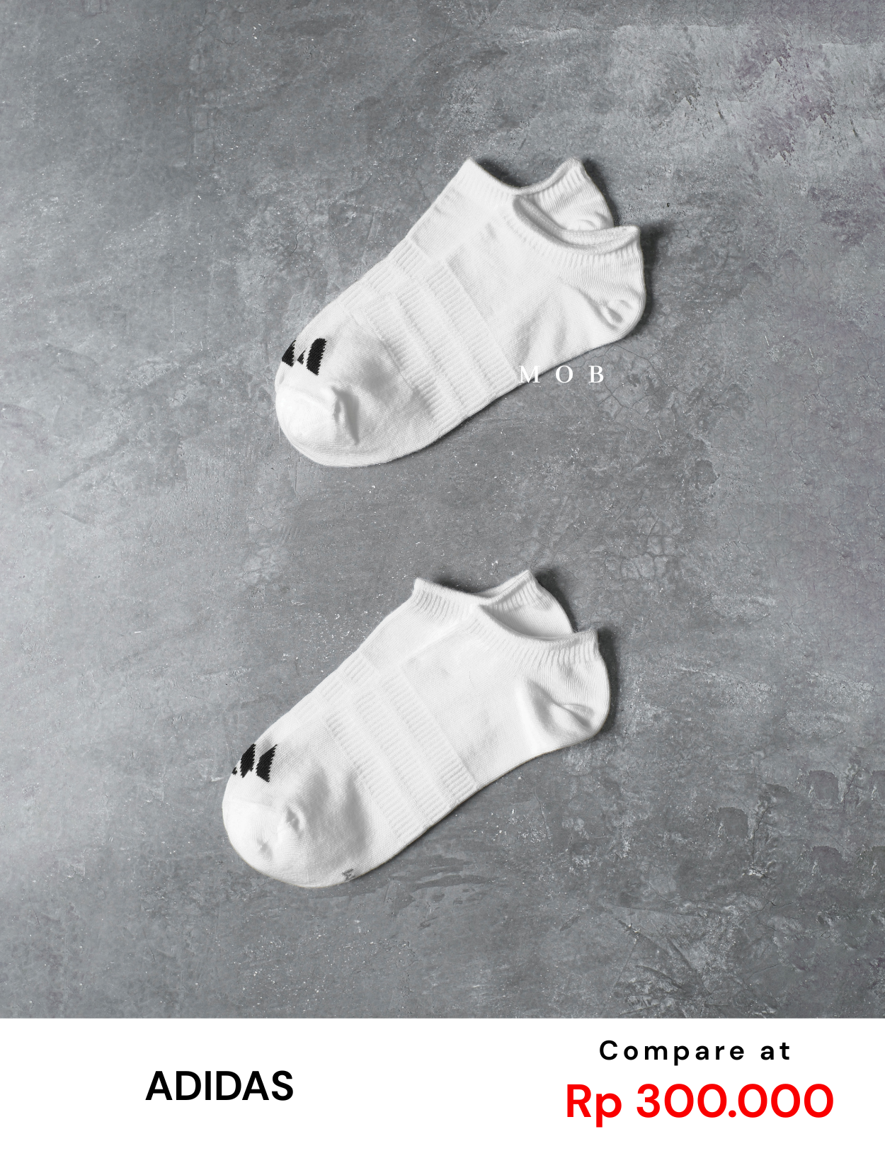 ADDSSO01005A Thin & Light Sportswear No Show Socks White (2 PASANG)