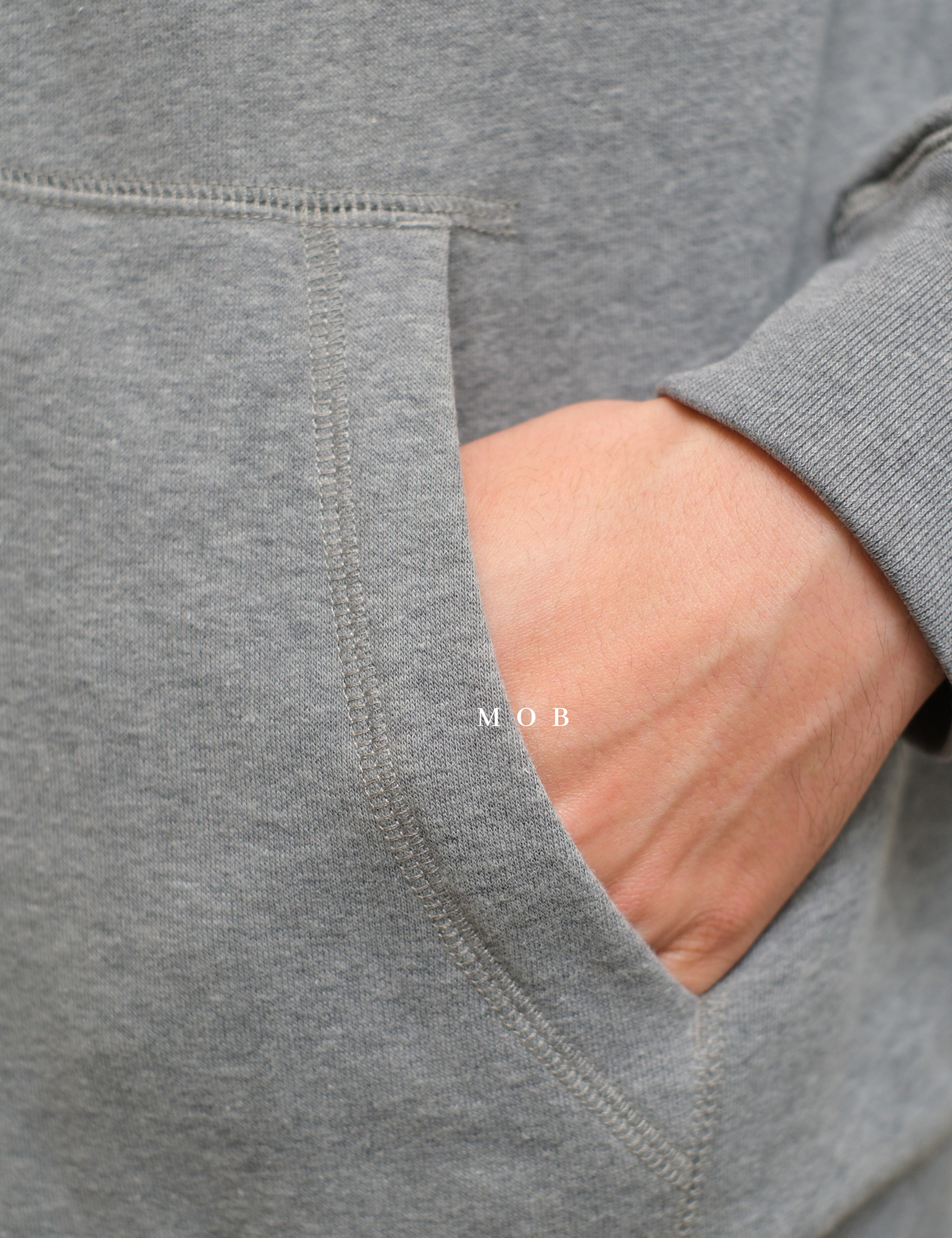 GPFZ02004 Logo Sherpa Lined Full Zip Hoodie Grey