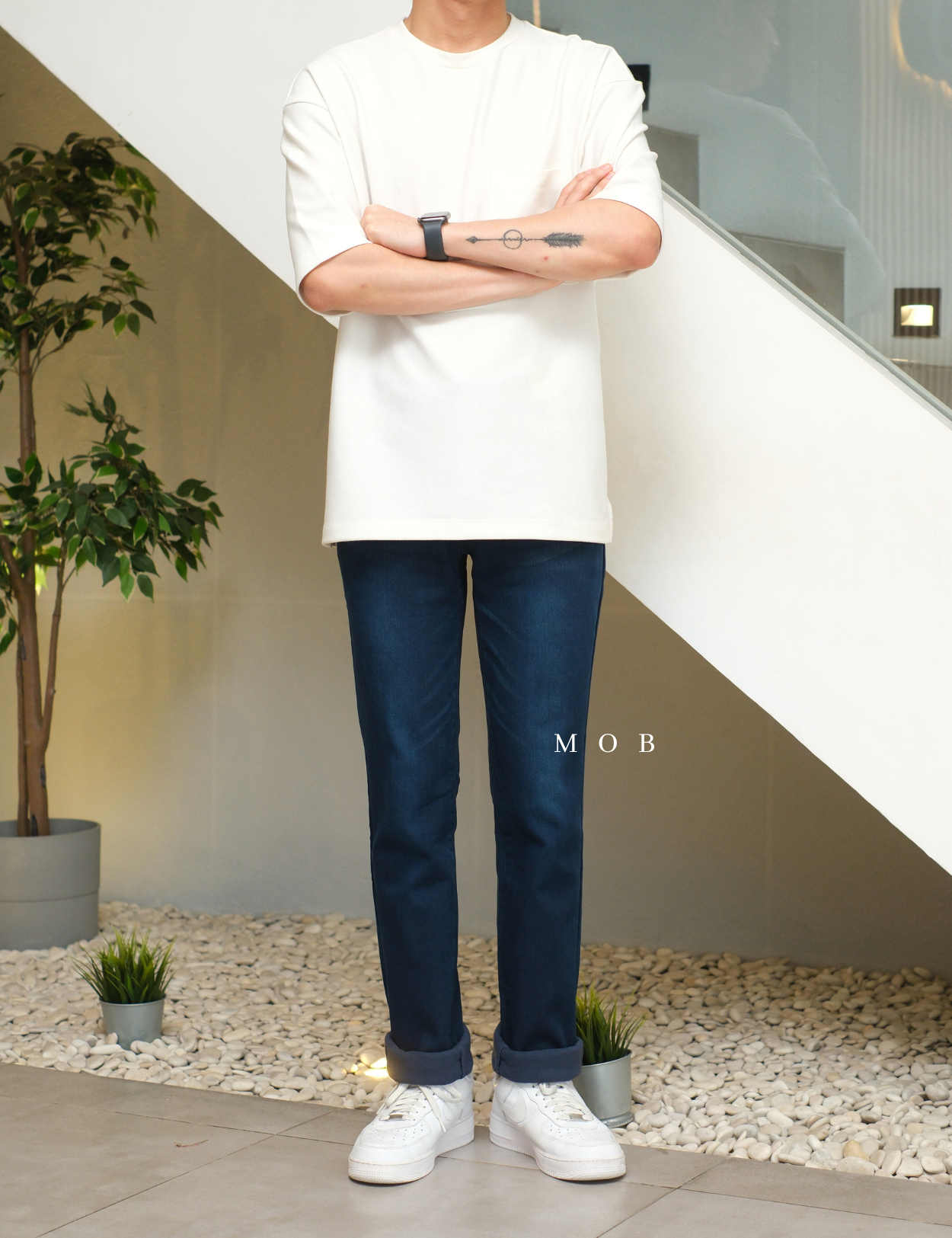 BBGPT04005 Tight Slim Smart Bonding Jeans Navy Blue