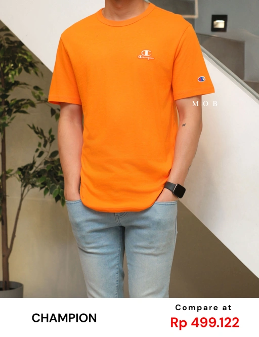 CHMPSST1701D Lightweight Tee C Logo Applique Orange