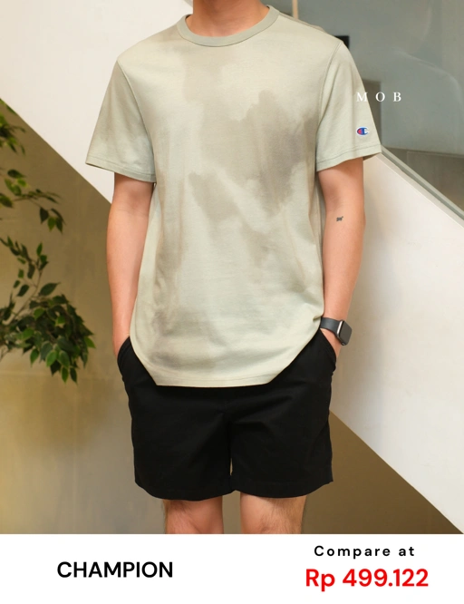 CHMPSST2039A Basic Tie Dye SS Tee Olive Grey