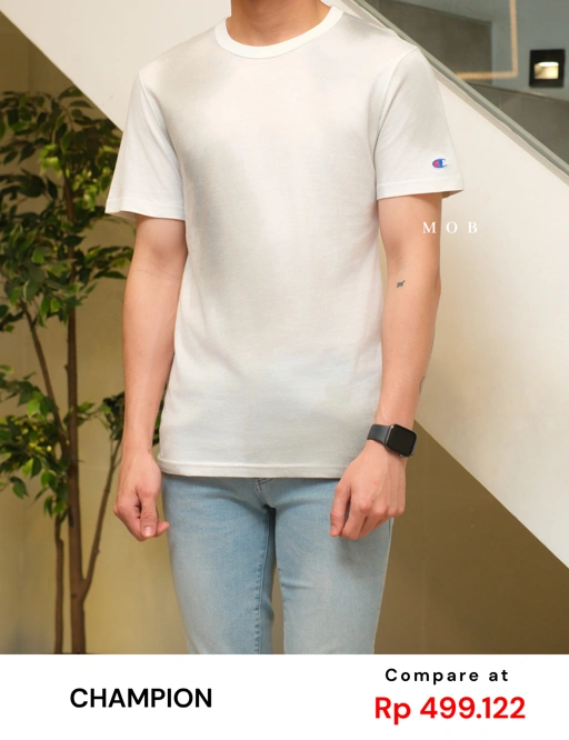 CHMPSST2039B Basic Tie Dye SS Tee White Grey