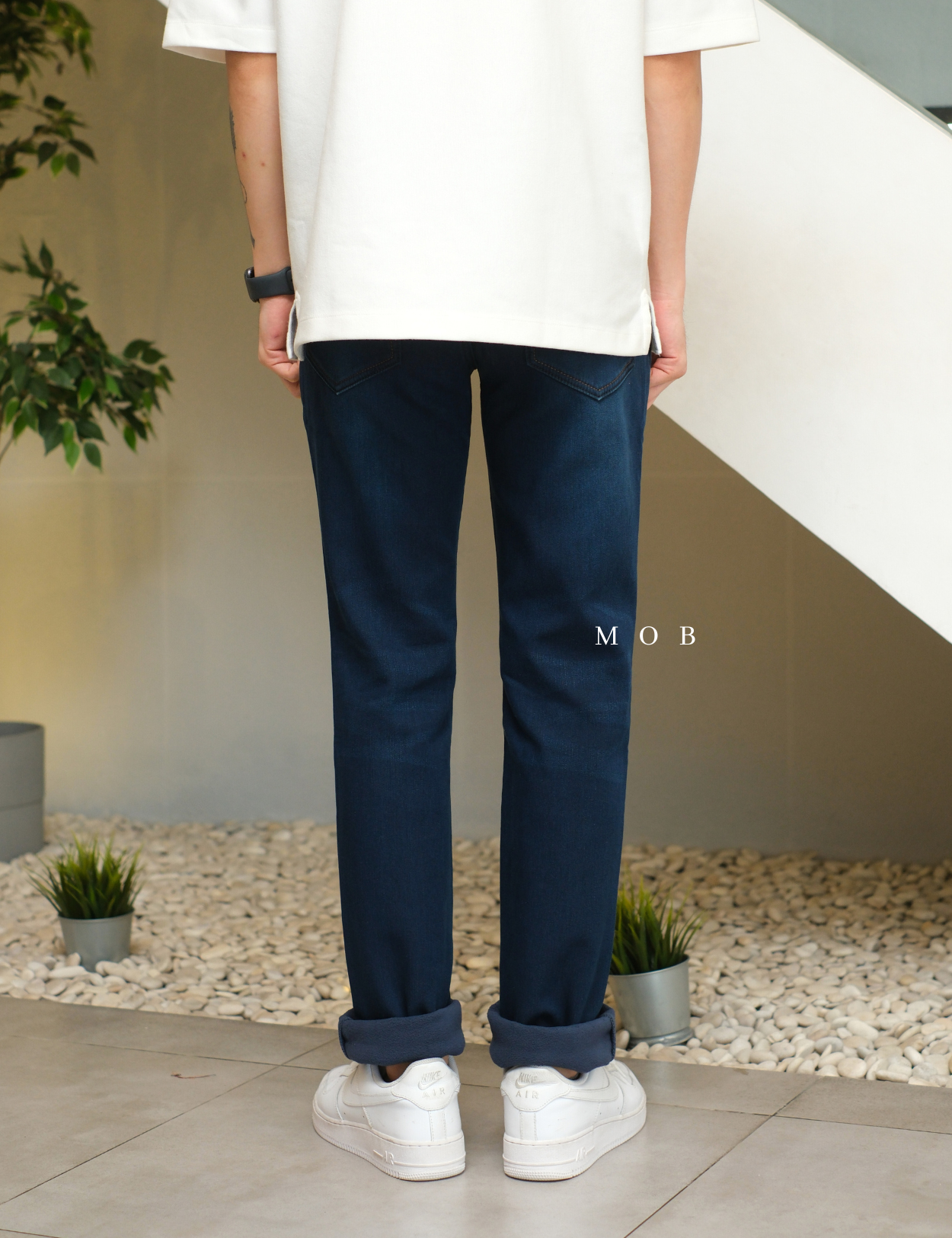BBGPT04005 Tight Slim Smart Bonding Jeans Navy Blue