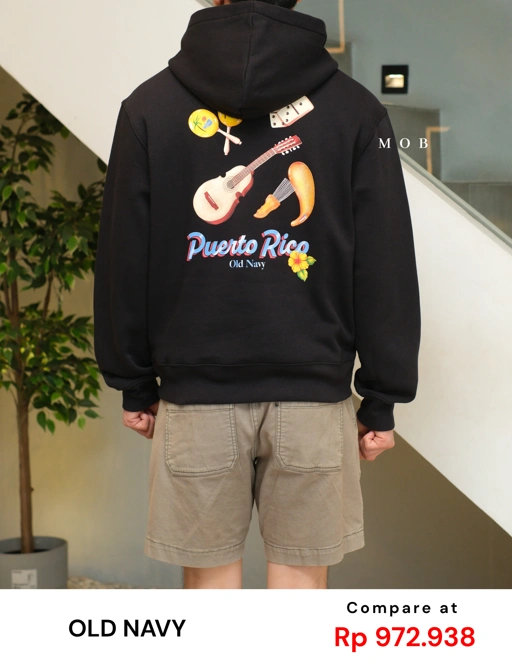 ONV01HDO004-001 Puerto Rico Pullover Hoodie Black