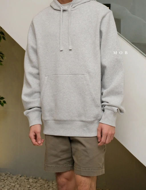 Image of STHOD03004 Pullover Hooded Basic Light Grey 