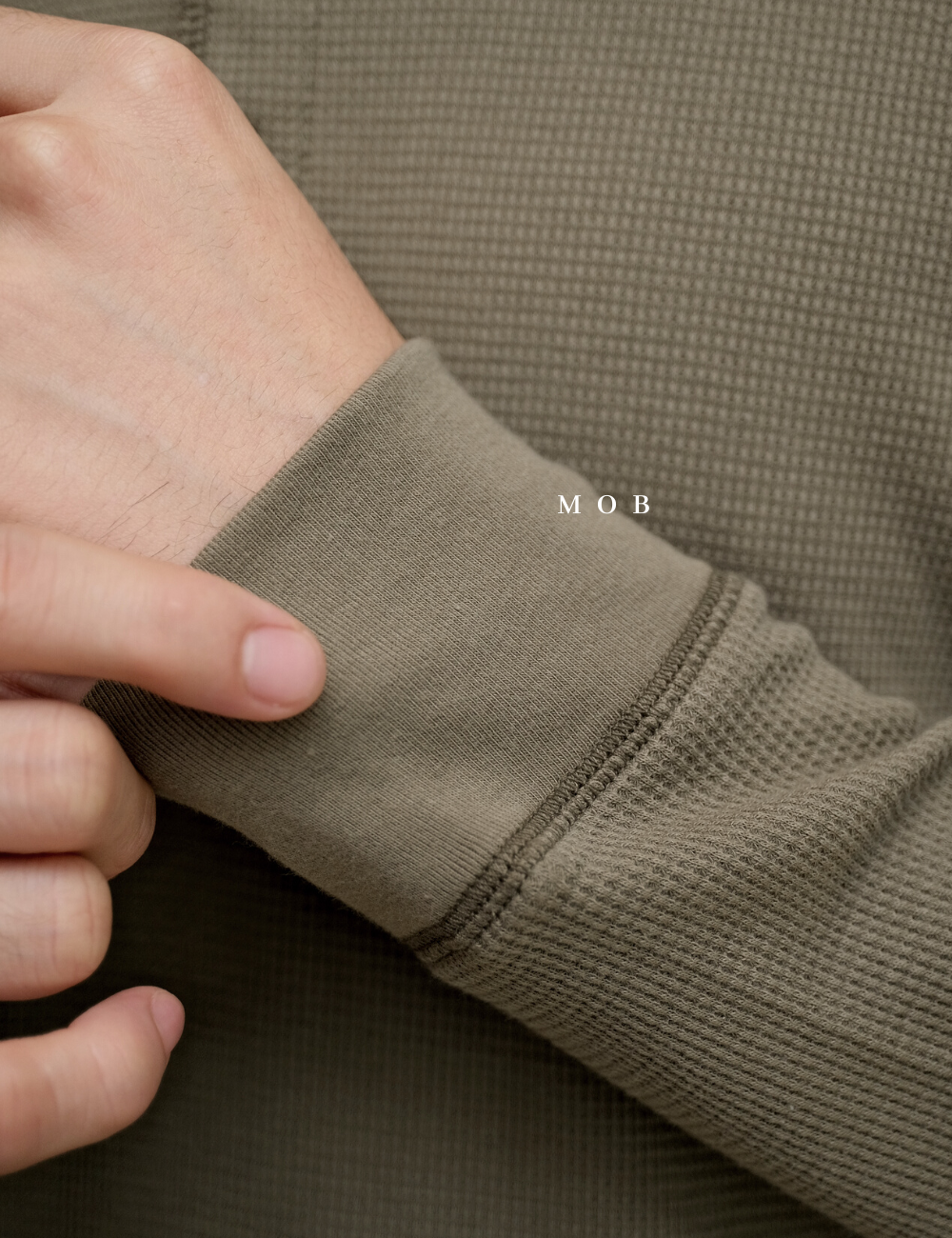 ONLST0902A Waffle Knit Henley Light Olive