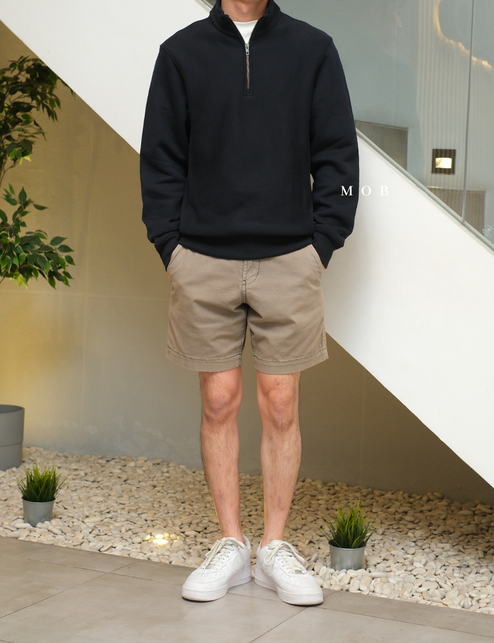 STSW05002B Basic Heavyweight 1/4 Zip Sweatshirt Black