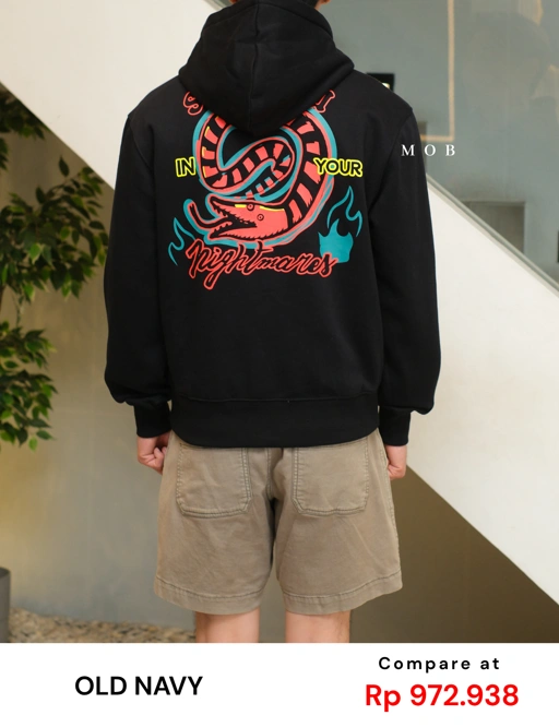 ONV01HDO001-001 Old Navy x Disney Jack Skellington Pullover Hoodie Black