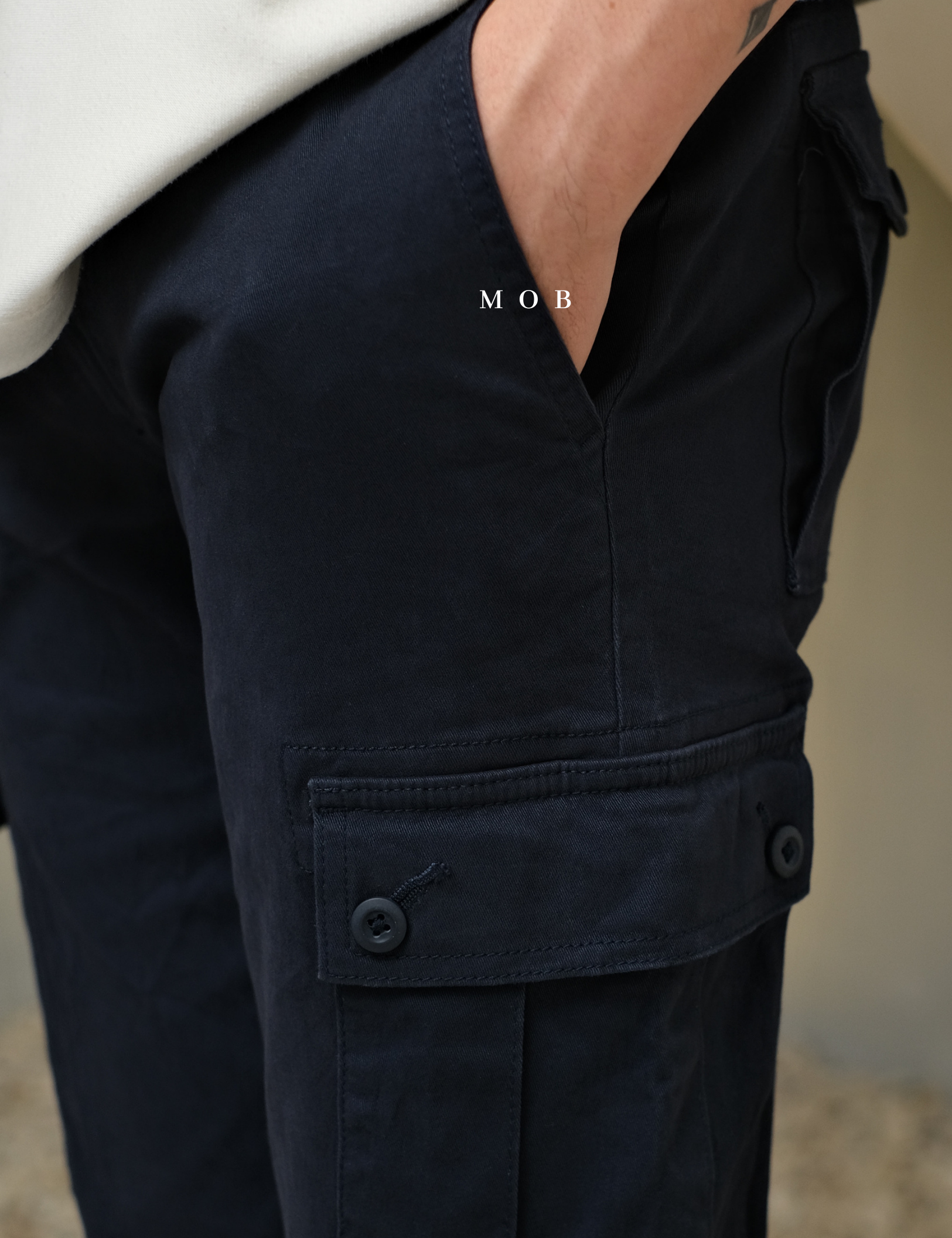 AZEPT05005 Straight Fit Cargo Pants Navy 