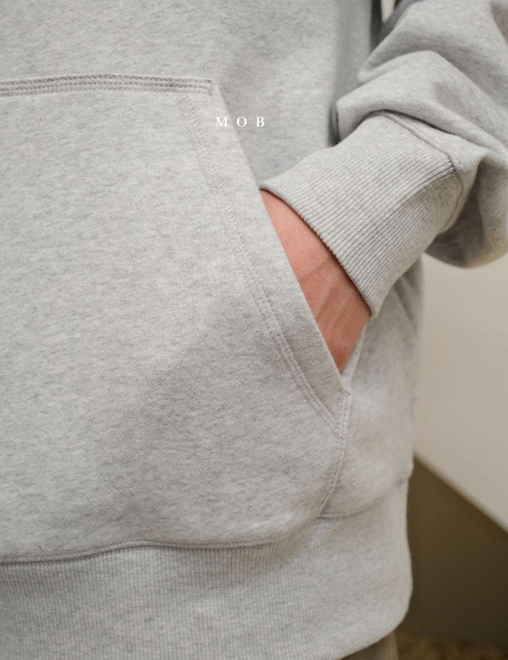 STHOD03004 Pullover Hooded Basic Light Grey 