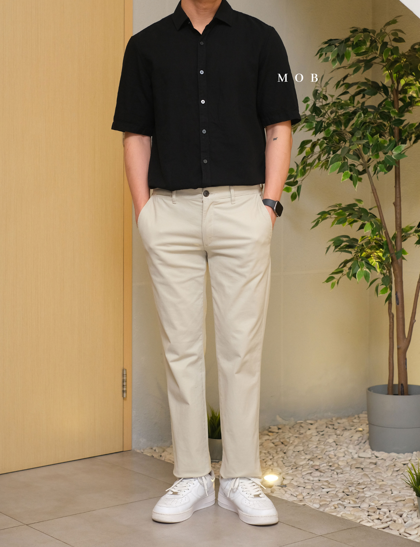 AFSSS01004B Solid Textured SS Shirt Black