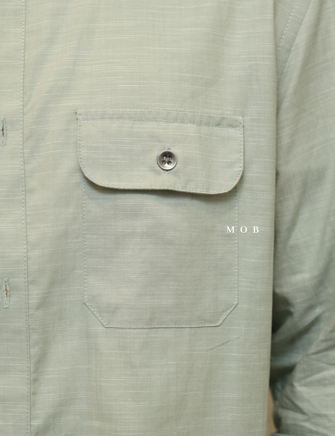 AFLSS01002H Regular Pocket LS Shirt Sage Green Misty