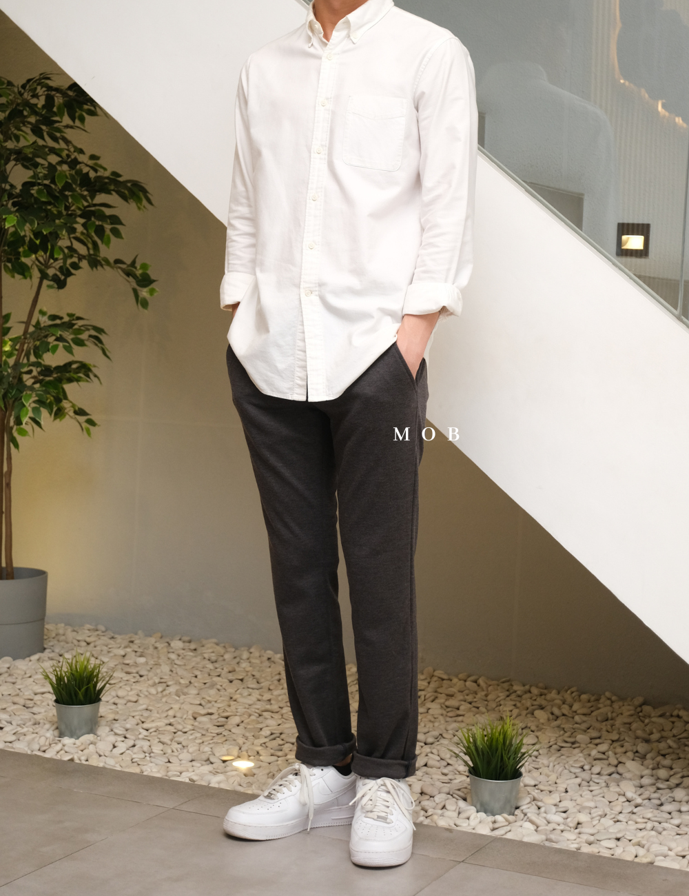 TTPT01001B Travis Slim Chino Trousers Dark Grey (29 ONLY)
