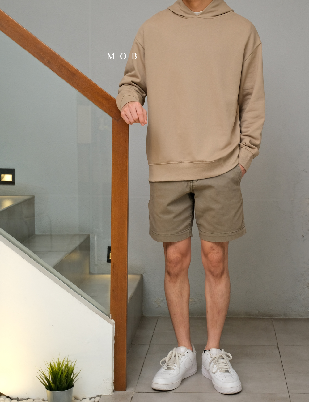 MJHOD01002 Basic Pullover Hoodie Brown