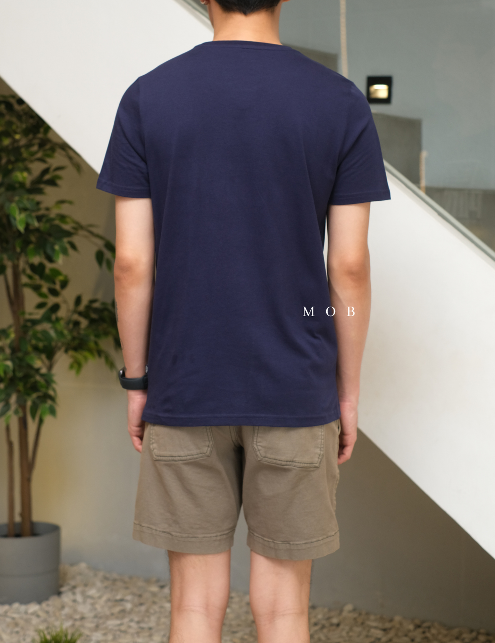 PMSST09007 Box Graphic Script Logo SS Tee Navy 