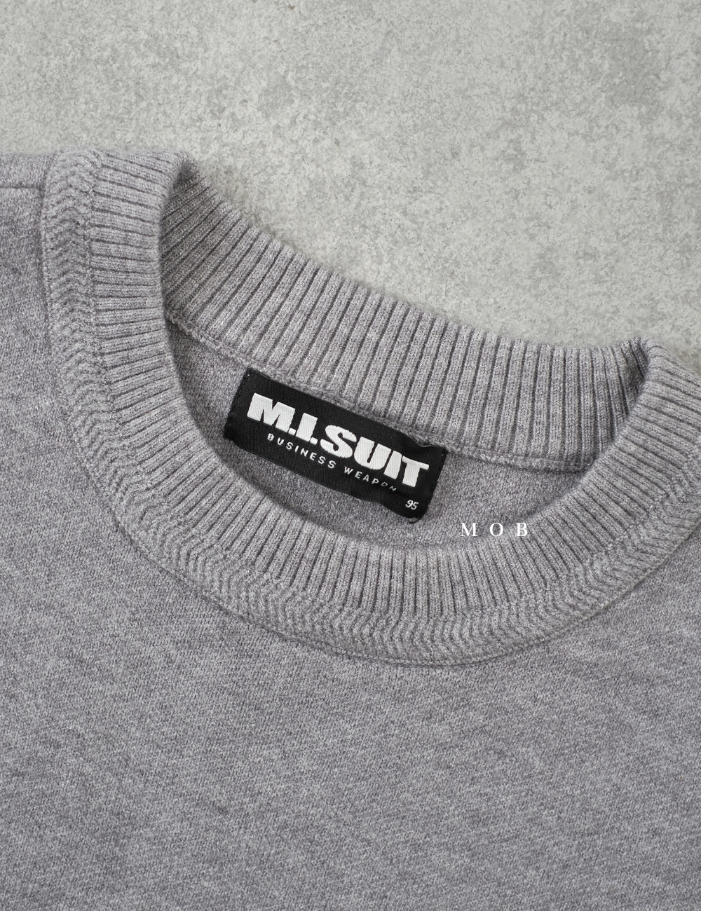 MSTSW01002 Basic Round Knit Sweatshirt Grey