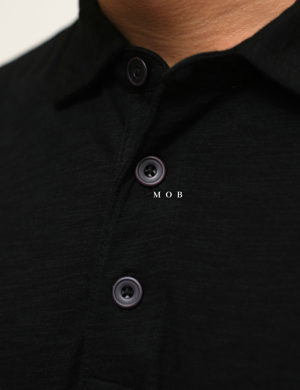 GPPS02002 Lived-In Polo SS Shirt Black