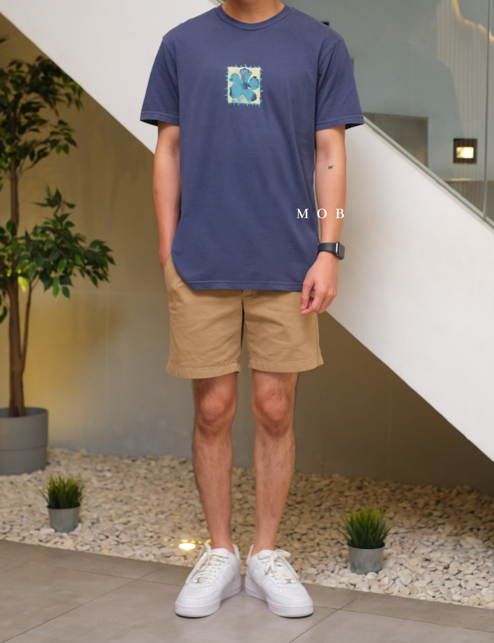 QSSST02001 Hibiscus Crown Blue SS Tee