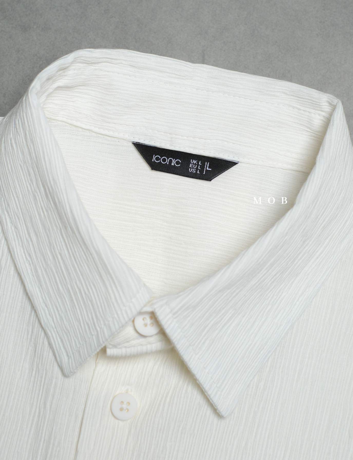 ICN01SSS001-001 Crinkled SS Shirt White 