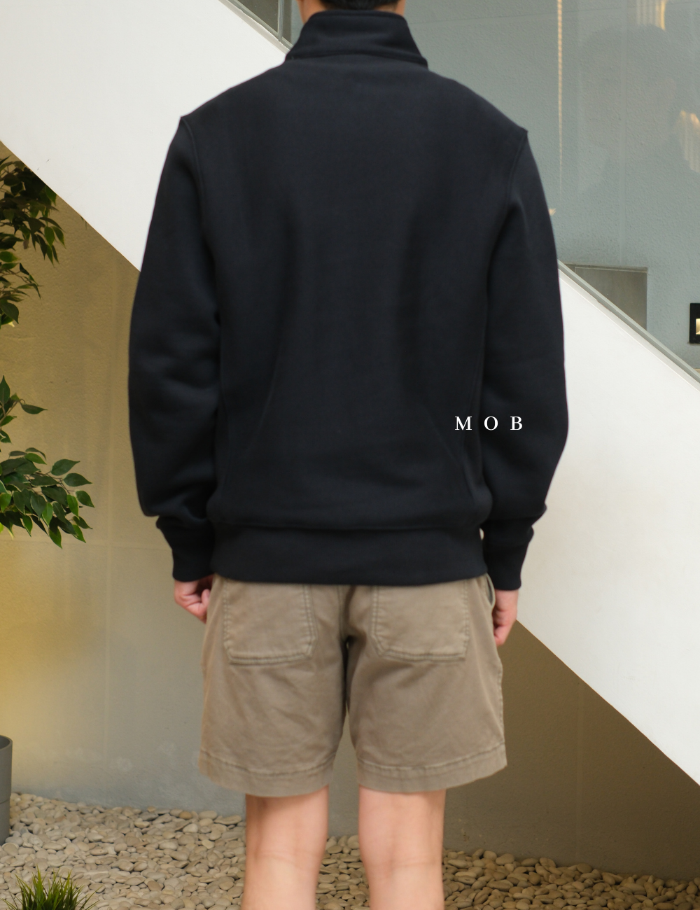 STSW05002B Basic Heavyweight 1/4 Zip Sweatshirt Black