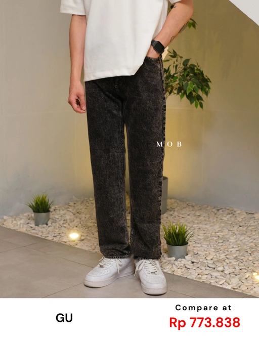 Image of GUPT03002B Regular Jeans ACID Black