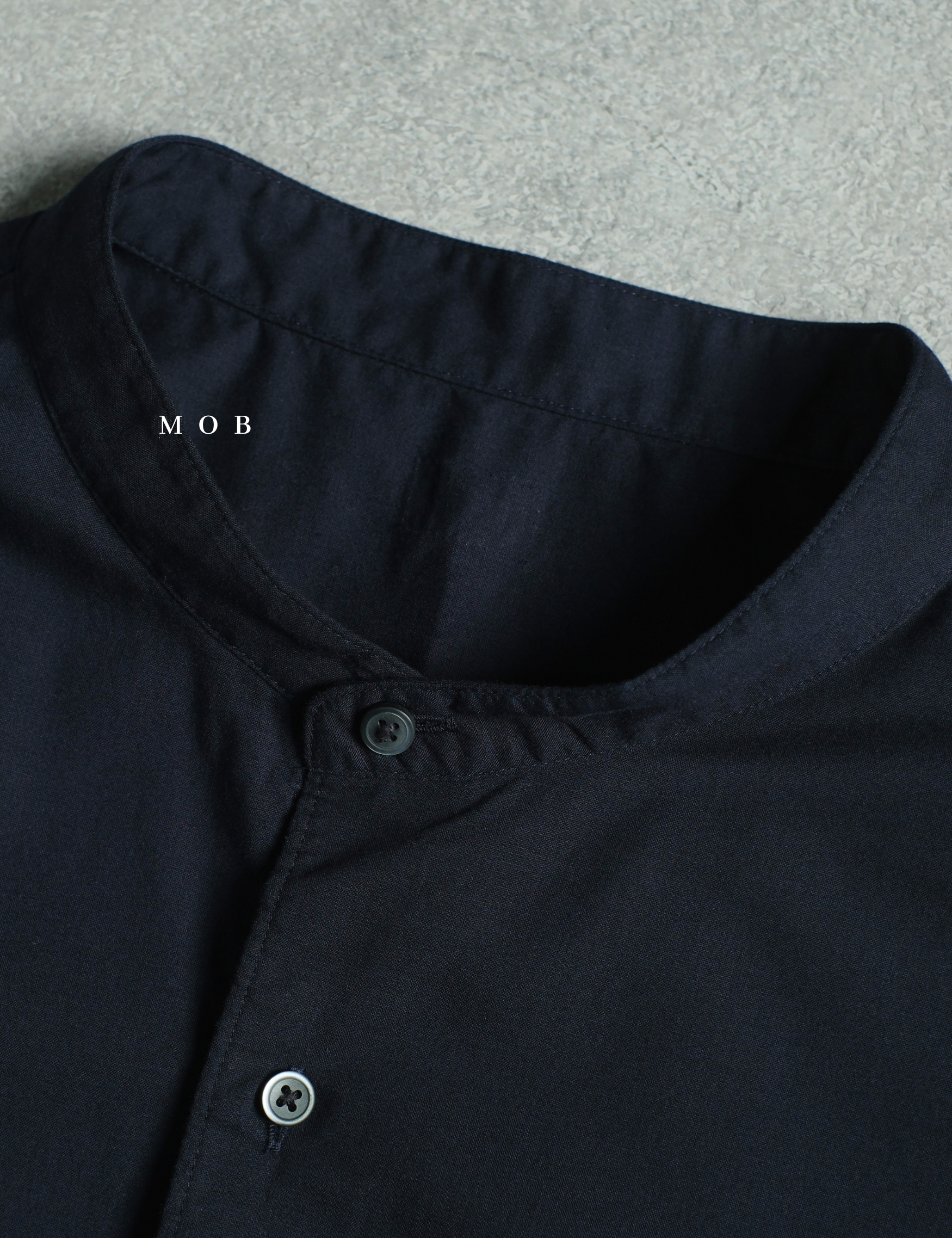 UNQSSS06001A Cotton STAND COLLAR SS Shirt Navy
