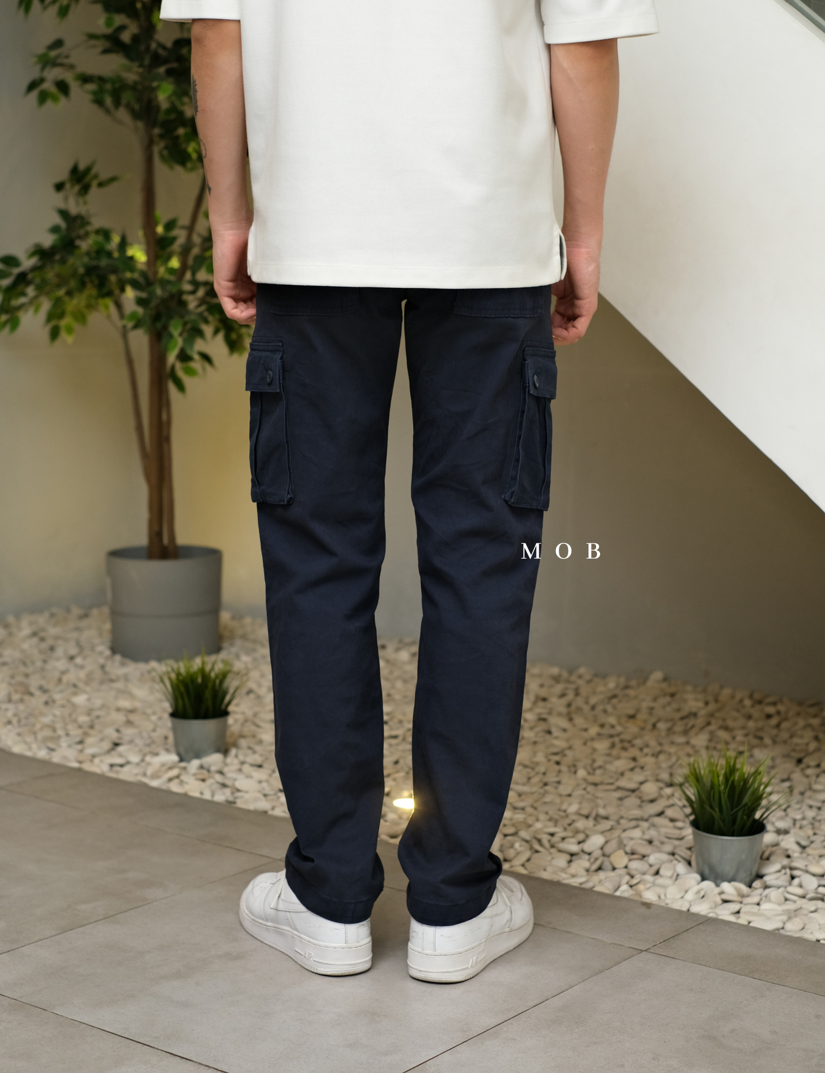 AZEPT05005 Straight Fit Cargo Pants Navy 