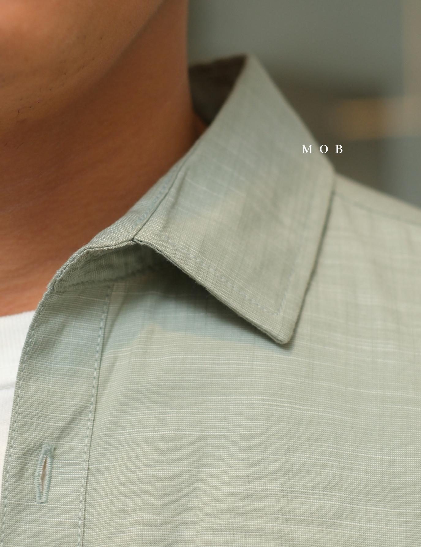 AFLSS01002H Regular Pocket LS Shirt Sage Green Misty