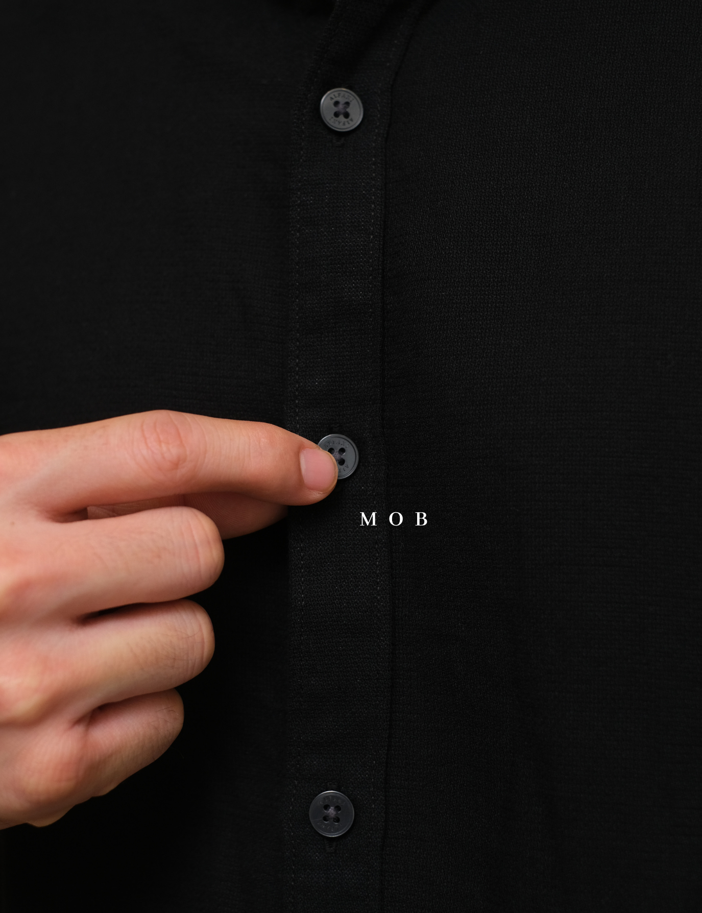 AFSSS01004B Solid Textured SS Shirt Black