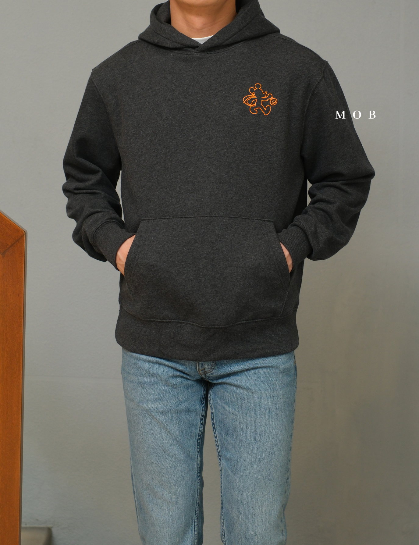 ONV01HDO002-001 Old Navy x Disney Mickey Boo Pullover Hoodie Dark Grey