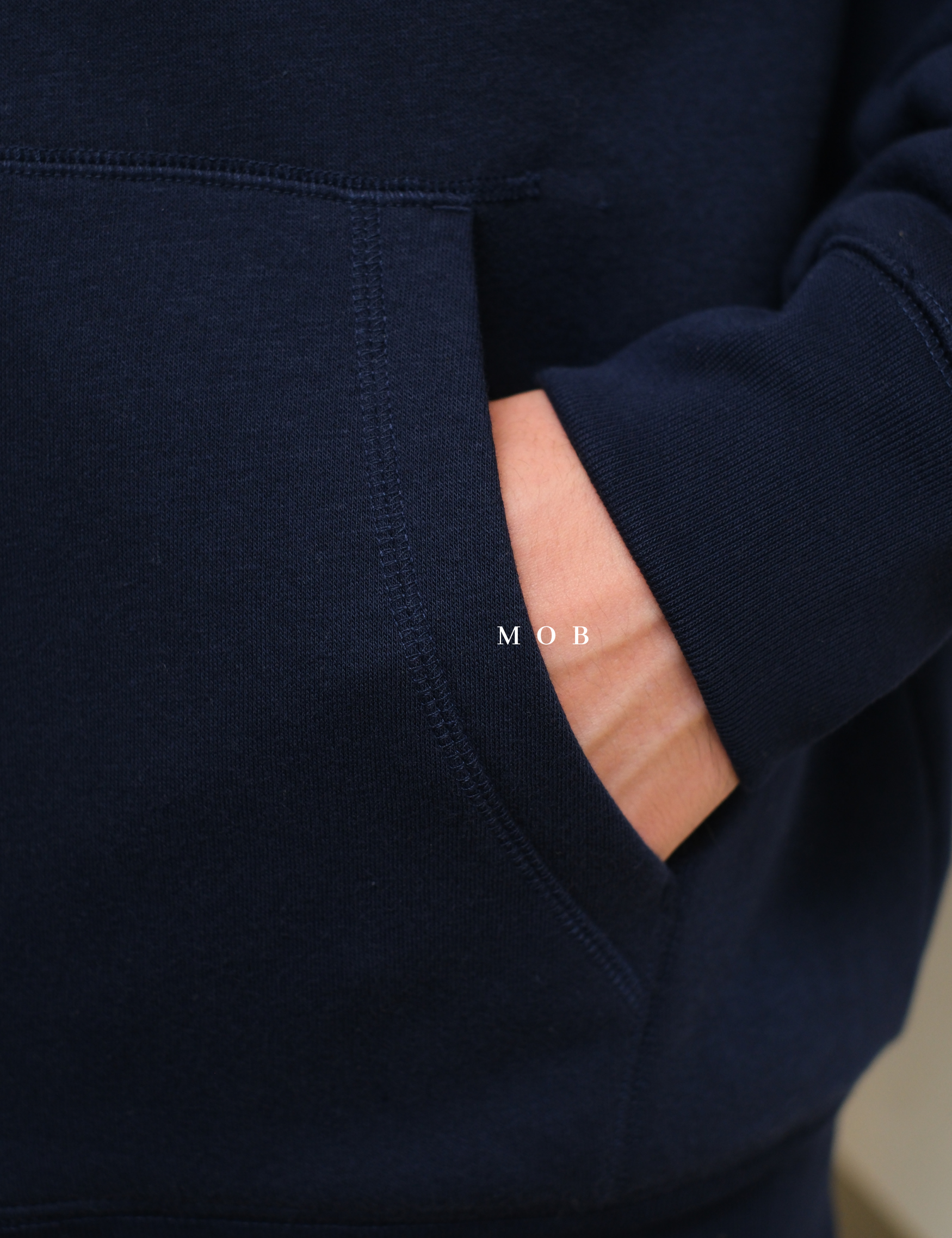 GPFZ02006 Logo Sherpa Lined Full Zip Hoodie Navy