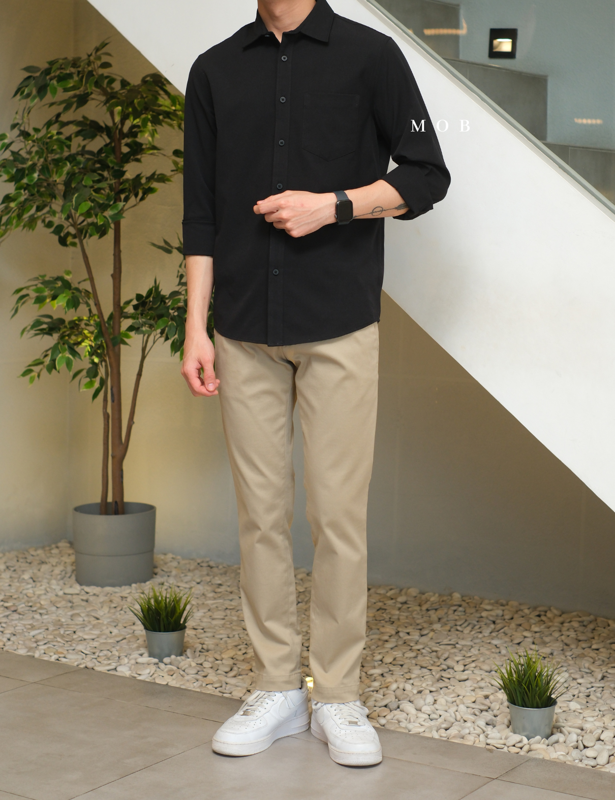 APTLSS01001A Slim Performance LS Shirt Black